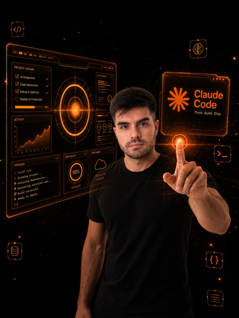 Felipe usando o Claude Code para criar aplicações profissionais